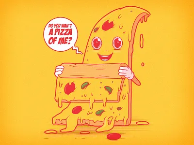 Pizza Of Me art cartoon character colors comics cool design graphic poster shirt vector