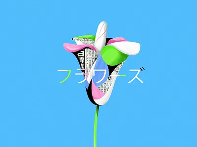 Flower art collage flower japan