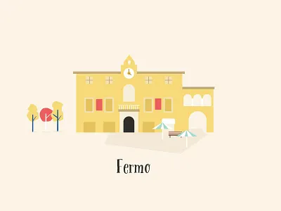 Fermo, Italy building fermo italia italy trees