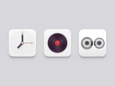 Clock Music player Recorder clock icon music player recorder