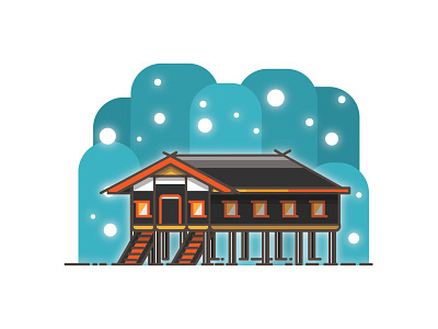 Rumoh Aceh ethnic house icon indonesia traditional tribe