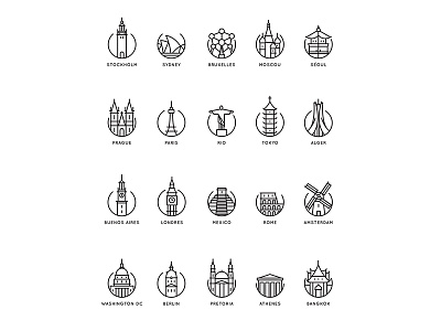 Picto Les Planeteurs Part2 agency cities city country icon identity landmark paris picto tour eiffel travel