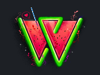 36DaysOfType 36daysoftype icon illustration juice letter logo mocktail typography watermelon