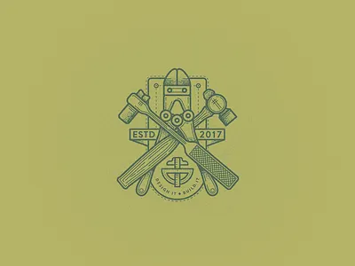 Such A Tool badge bolt cutters branding hammer illustration logo socket wrench tools vector