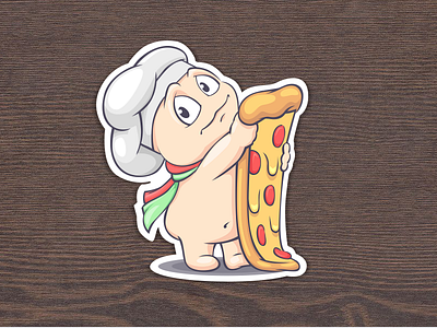 Help yourself, please :) 2d background character color cute design food icon illustration pizza sketch vector