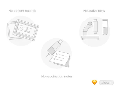 Empty State Illustrations for Medical [Free sketch file] empty free illustration medical patient records sketch state vaccination