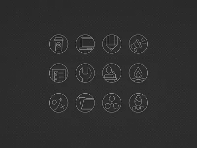 Circle icon set icons thin