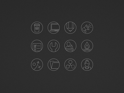 Circle icon set icons thin