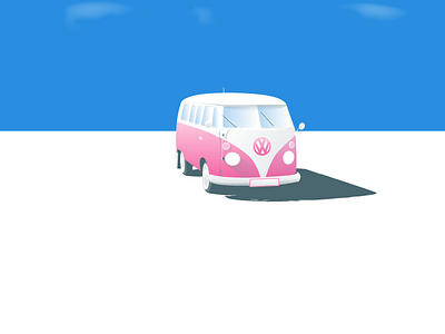 Combi car concept design flat illustration sky van vectors vw