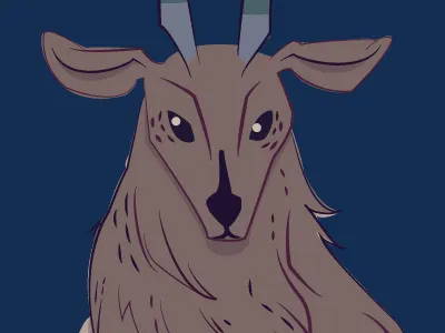 Elk animal cartoon children fairy tale illustration llama vector