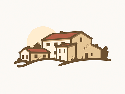 Casa Italiana bold building home house illustration italy landscape sticker stickermule