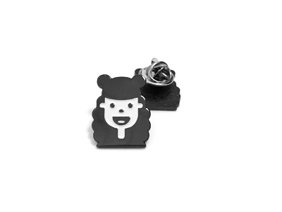 Happy User Pin black enamel lapel pin vector