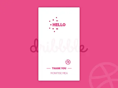 Hello Dribbble - First Shot first shot thank you