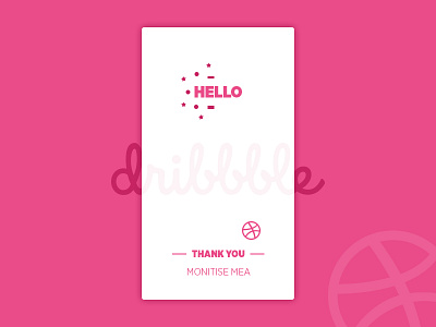 Hello Dribbble - First Shot first shot thank you