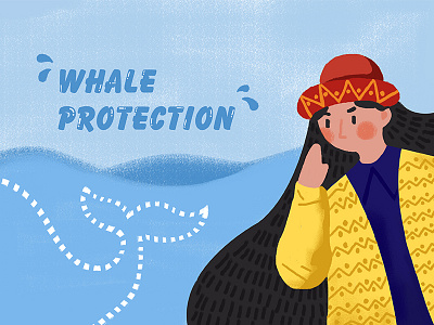 WHALE PROTECTION animal character design dribbble illustration