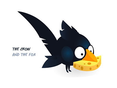 The Crow cheese crow illustrator la fontaine tale vector