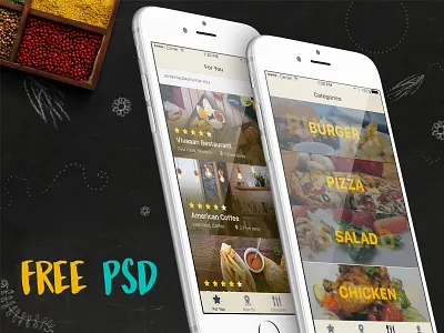 Freebie: iOS Restaurant Finder App app food free psd freebie interface ios restaurant ui