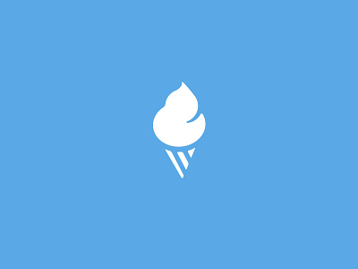 Ice Cream Icon branding chrome cream ice icon logo mono opaque simple solid vintage
