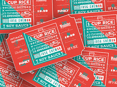 A very simple recipe invite print recipe sushi ticket tickets vintage