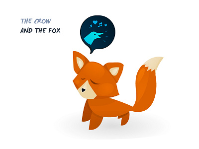 The Fox crow fox illustrator la fontaine tale vector