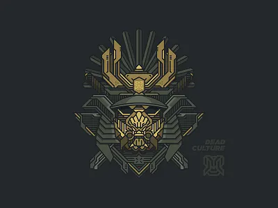 DAS_Dead Culture abstract dasrobot illustration line mask samurai skull vector
