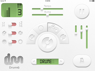 DrumE app gui ipad music tablet ui