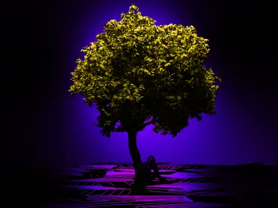 Idea Tree 3d abstract art c4d cinema 4d graphics neon tree