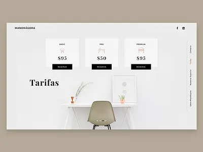 Mandrágora Coworking Pricing clean design desk header icons landing pricing ui ux web white