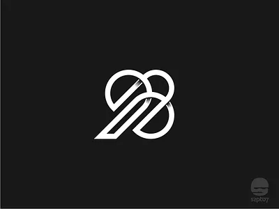 98 - Ready made logo for sale 98 branding geometric identity line art logo for sale logotype number ready made logo retro symmetric typography