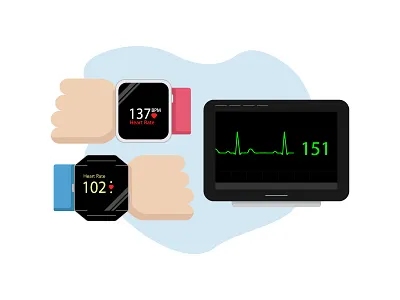 Heart Watch apple watch fitbit heart illustration medicine