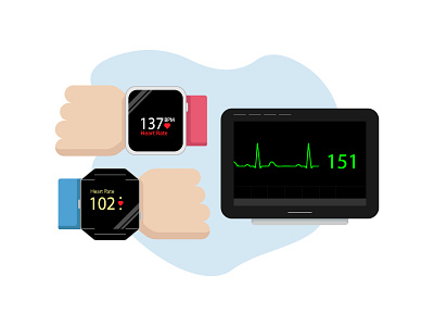 Heart Watch apple watch fitbit heart illustration medicine