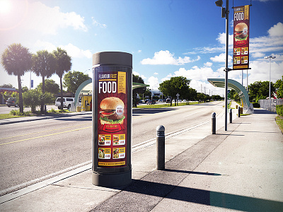 Urban Poster Mockup ads branding mock up flyer lamp street mockup poster preview street urban