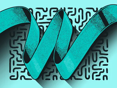 36 Days Of Type - W 36 days graphic halftone handdrawn letter texture type typography w