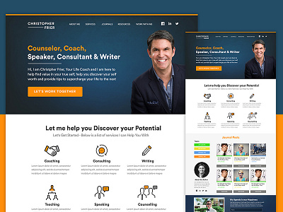 Homepage Design - Christopher Frier coach homepage lifecoach ui ux web design