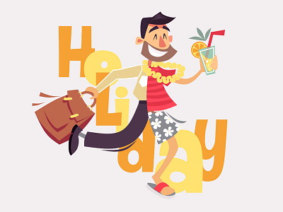 Holidays character flat happiness illustration summer