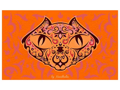 Big Eyes BG big cat eyes illustration orange shapes tribal vector