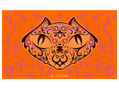 Big Eyes BG big cat eyes illustration orange shapes tribal vector