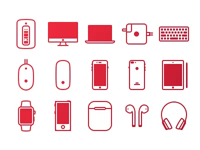 Apple Icons airpod apple headphones icons imac ipad iphone keyboard mac macbook mouse watch