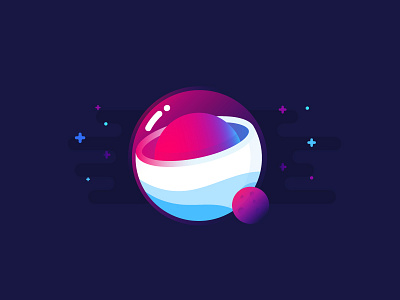 Planet exploration gas glass identity illustration mbe planet