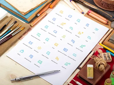 Business icons business icon line