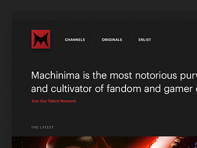 Machinima Website Detail 1 art direction design san diego ui ux website