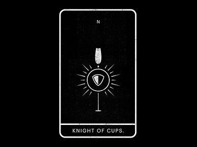 Knight of Cups. black cups knight minimal shield tarot white