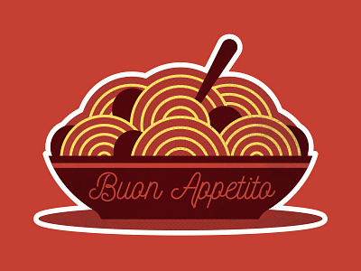 Spaghetti and Meatballs! and appetito buon illustration italy meatballs playoff spaghetti sticker stickermule