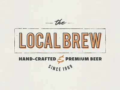 Local Brew Vintage Logo brew brewery logo retro shift textured vintage