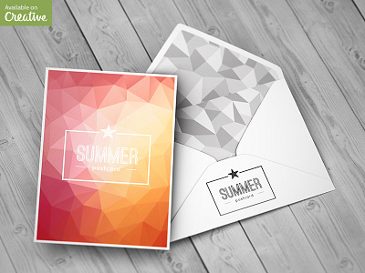 A6 Postcard with Envelope Mock-Up envelope greeting invitation mail mailing message mock mockup post postal postcard postmark