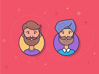 Avatars avatar beard character illustration india lineart minimal profile