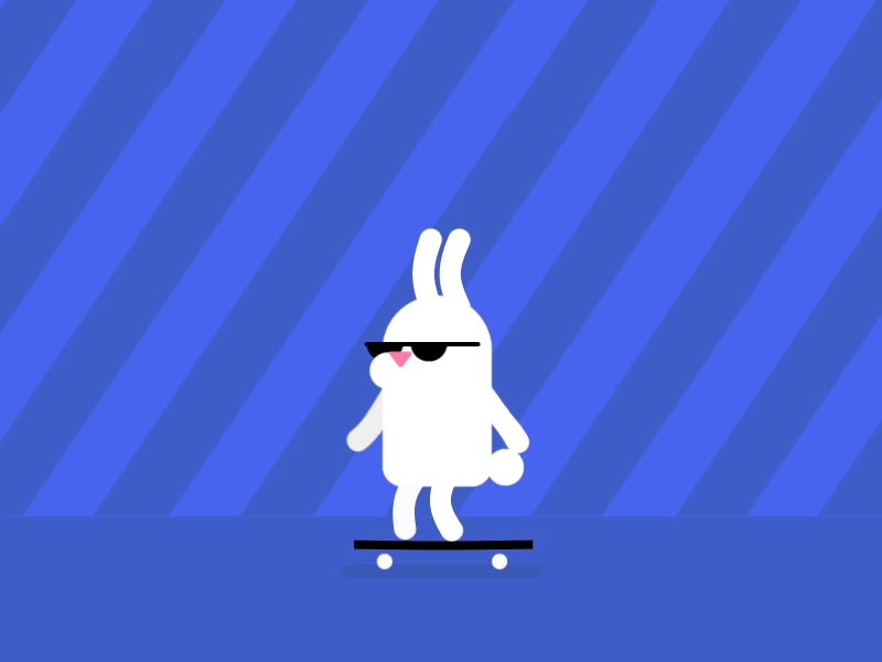 Rabbit the skateboarder after animation character duik effects illustration motion rigging skateboarding