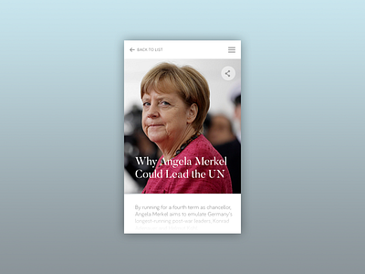 News App Interface app article hambuger menu interface merkel news title ui