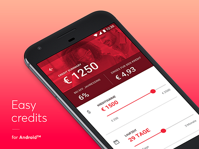 Easy credits - Android version android app credits material mobile money netguru people sketch ui ux