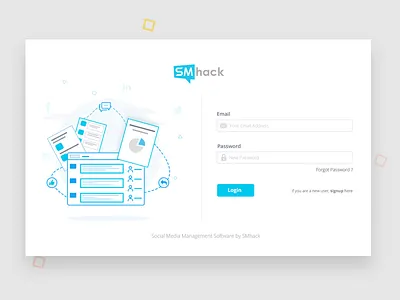 Smhack Login adobe photoshop login page marketing tool socialmedia web design